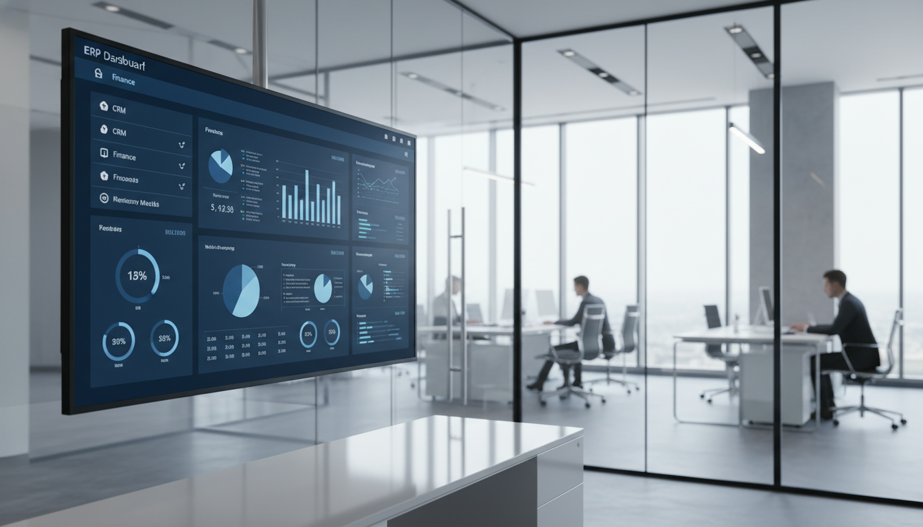 Dashboard ERP illustrant un comparatif de logiciel de gestion